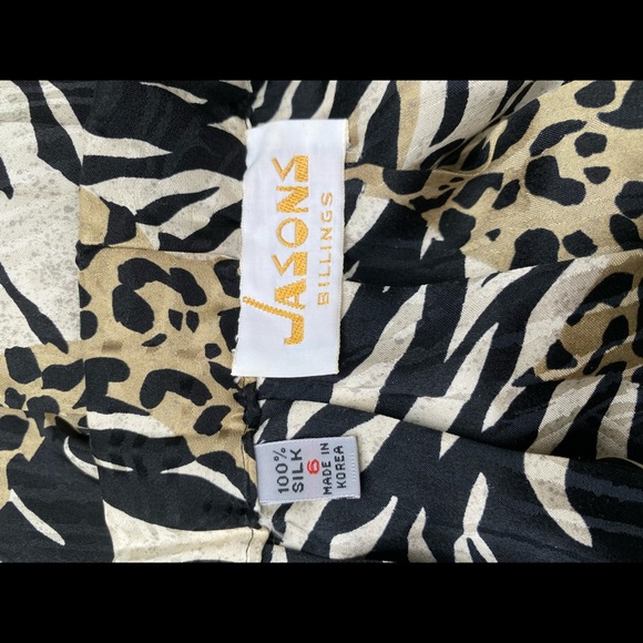 Adrianna Papell Skirt Top Set Animal Print Silk - Picture 10 of 11